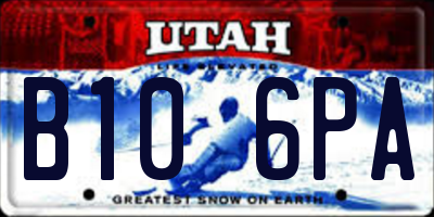 UT license plate B106PA