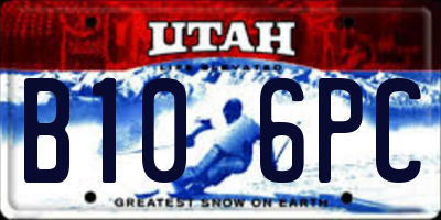UT license plate B106PC