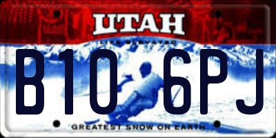 UT license plate B106PJ