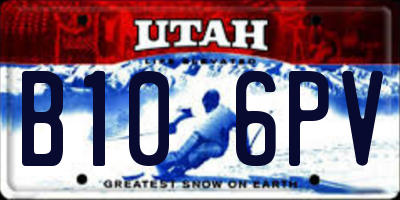 UT license plate B106PV