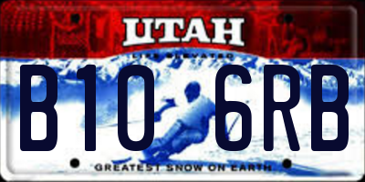 UT license plate B106RB