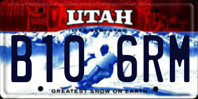 UT license plate B106RM