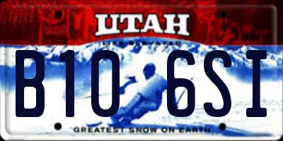 UT license plate B106SI