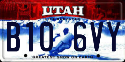 UT license plate B106VY