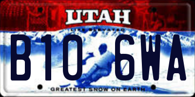 UT license plate B106WA