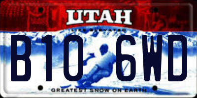 UT license plate B106WD