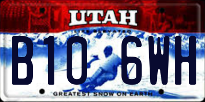 UT license plate B106WH