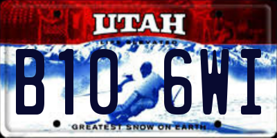 UT license plate B106WI