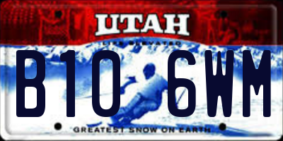 UT license plate B106WM