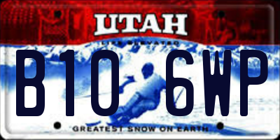 UT license plate B106WP