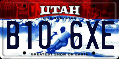 UT license plate B106XE
