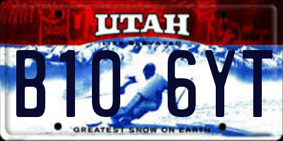 UT license plate B106YT