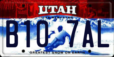 UT license plate B107AL
