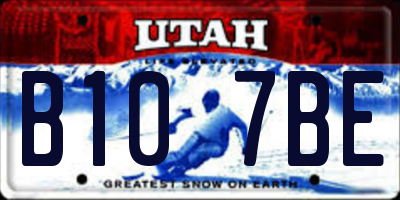 UT license plate B107BE
