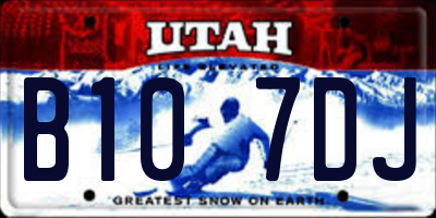 UT license plate B107DJ