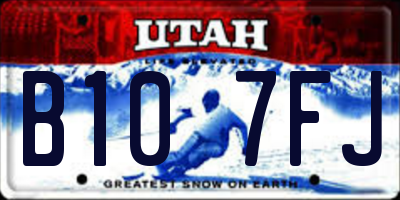 UT license plate B107FJ