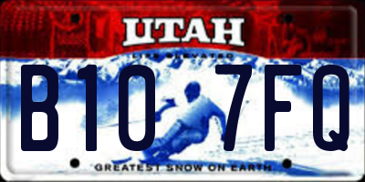 UT license plate B107FQ