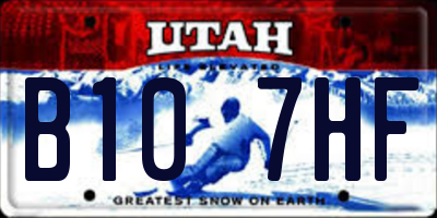 UT license plate B107HF