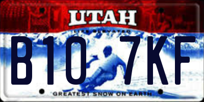 UT license plate B107KF