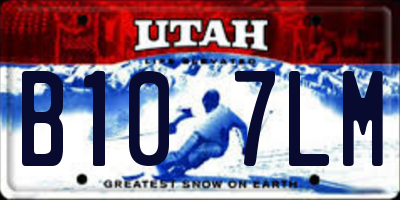 UT license plate B107LM