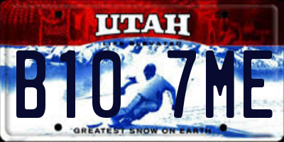 UT license plate B107ME