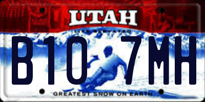 UT license plate B107MH
