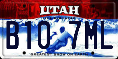 UT license plate B107ML