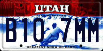 UT license plate B107MM