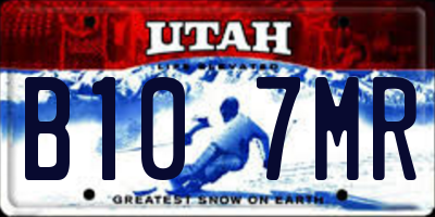 UT license plate B107MR
