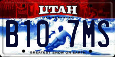 UT license plate B107MS