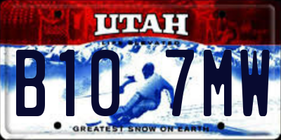UT license plate B107MW
