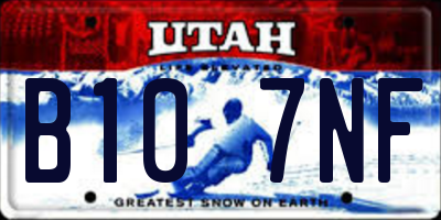 UT license plate B107NF