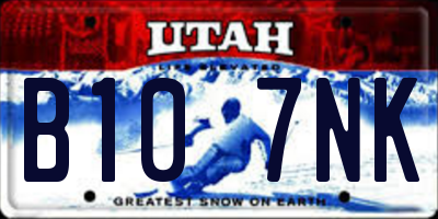 UT license plate B107NK