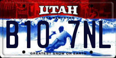 UT license plate B107NL