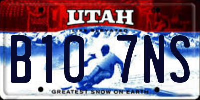 UT license plate B107NS