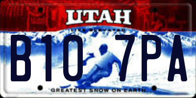 UT license plate B107PA