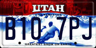 UT license plate B107PJ