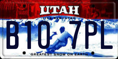 UT license plate B107PL