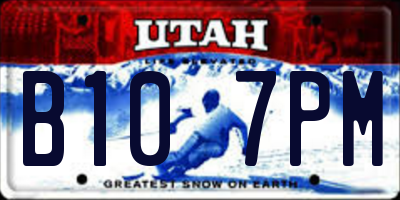 UT license plate B107PM