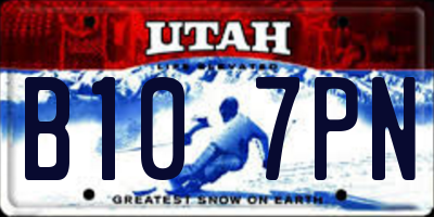 UT license plate B107PN