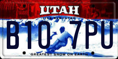 UT license plate B107PU