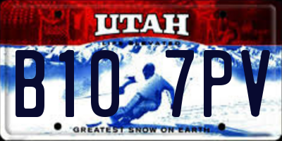 UT license plate B107PV