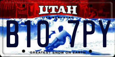 UT license plate B107PY