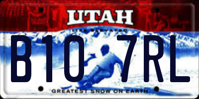 UT license plate B107RL