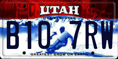 UT license plate B107RW