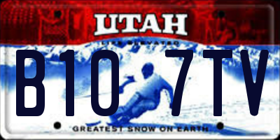 UT license plate B107TV