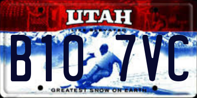 UT license plate B107VC