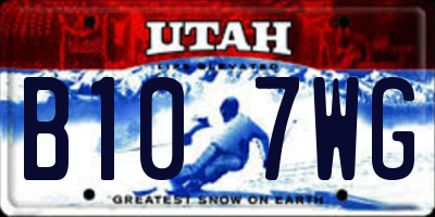 UT license plate B107WG