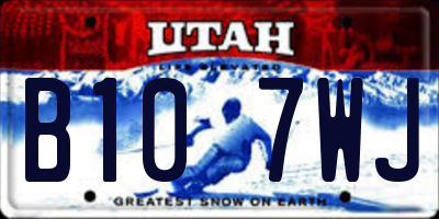 UT license plate B107WJ