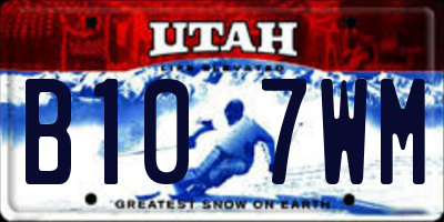 UT license plate B107WM